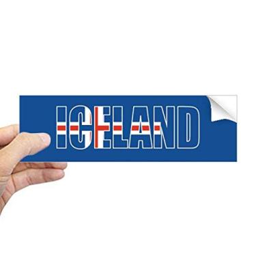 Imagem de DIYthinker Adesivo retangular para para-choque com nome da bandeira da Islândia