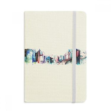 Imagem de Caderno de anotações em aquarela com design moderno e capa dura em tecido oficial