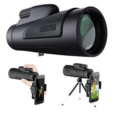 Imagem de Telescópio monocular, 12 × 50 HD Monocular de alta potência à prova d'água e anti-embaçante, com suporte para smartphone e tripé, para observação de pássaros, passeios turísticos, caminhadas, camping