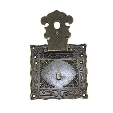 Imagem de 1 pc 85 * 85mm Liga de zinco fivela hasp hasp caixa de vinho de madeira com fecho fivela antique cadeado hardware YYDFPIIA