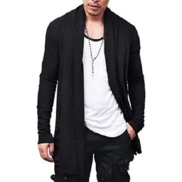Imagem de Cardigan de Moletom Kimono Sobretudo Blusa De Frio Masculino Swag Ca2M