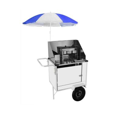 Imagem de Carrinho de Cachorro Quente com Guarda Sol Rodas Pneumáticas