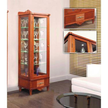 Imagem de Cristaleira de Vidro e Madeira 1 Porta - Jaspe - Móveis Montanhês