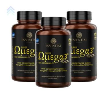 Imagem de Kit 3 Super Omega 3 Tg 1000Mg Essential Nutrition1000mg 180 Caps Ofert