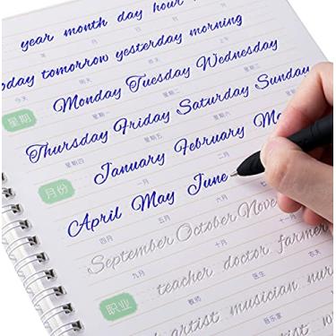 Imagem de Quadro de copybook de prática de caderno de escrita linda caligrafia em inglês, caderno de treinamento Groove