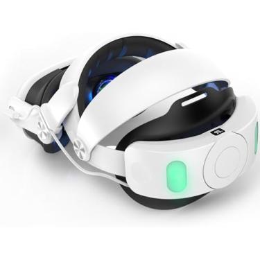 Imagem de Correia de cabeça com bateria para Meta Quest 3, substituição de correia de 6000mAh para maior conforto e tempo de jogo prolongado, correia de cabeça ajustável para Meta Quest 3. (Branco 1)