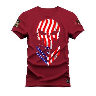 Imagem de Camiseta Premium Estampada Algodão 30.2 American Star Bordo G