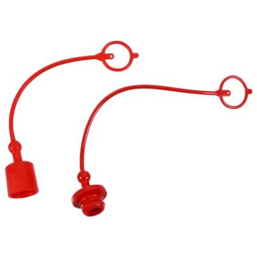 Imagem de 2 Conjuntos Tampa Contra Poeira Do Conector Rápido Protetor De Caçamba Trator Acessórios Hidráulicos Tampões De Poeira Do Cilindro Acoplador Com Tampa Fio Pvc De Borracha