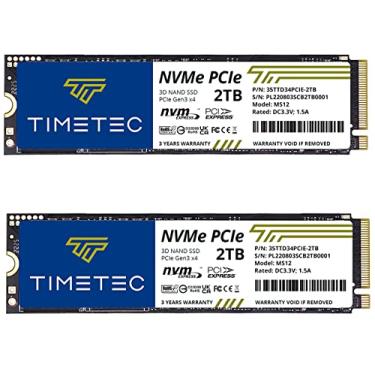Imagem de Timetec 2TBx2 (pacote com 2) SSD NVMe PCIe Gen3x4 8Gb/s M.2 2280 3D NAND TLC 1800TBW Velocidade de leitura/gravação de até 3.400/3.000 MB/s Unidade de estado sólido interna para PC, laptop e desktop