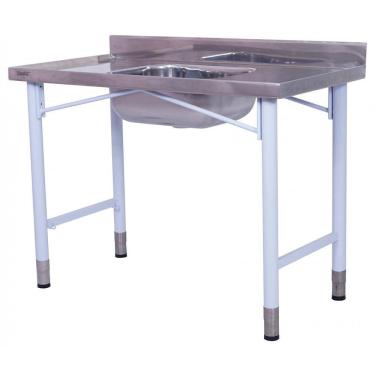 Imagem de Pia Industrial Benfati Inox 430 180x60cm Pés Pintados com 1 Cuba 553