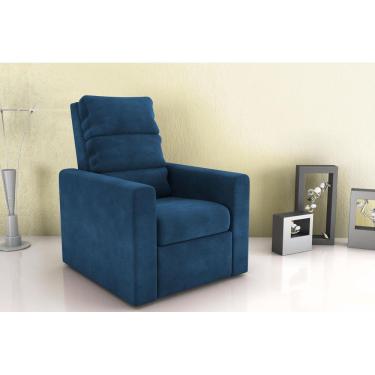 Imagem de Poltrona Reclinável MX14 Turin Veludo Azul E433 - Matrix