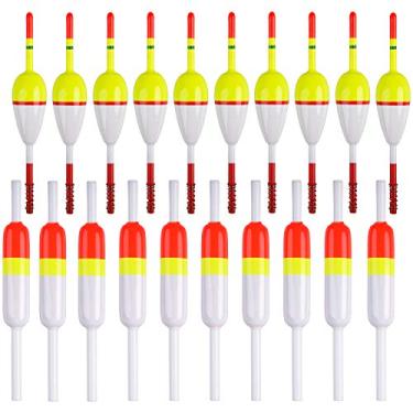 Imagem de Boias de pesca deslizantes de madeira, boias e boias de mola deslizantes para pesca de tipo de peixe, boias flutuantes para peixe-gato, truta, panfish, Walleyes, pesca