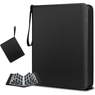 Imagem de Fichário de cartão com 9 bolsos, fichário de cartão com zíper, presente para meninos e meninas, comporta até 900 cartões com 50 mangas removíveis, porta-cartões, álbum de livros, fichário de coleção