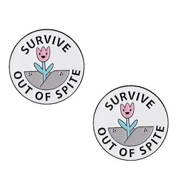 Imagem de Lindas plantas tulipas flores sobrevivem fora do mal broche esmaltado alfinetes de desenho animado flor crachá lapela mochila bolsa acessório de roupas, Metal, Sem Pedra Preciosa