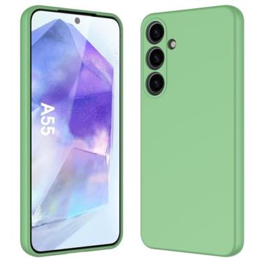 Imagem de Taneny Capa para Samsung Galaxy A55, durável e elegante testada contra quedas de borracha gel de silicone macio slim fit capa protetora para celular para Samsung Galaxy A55 5G (verde)
