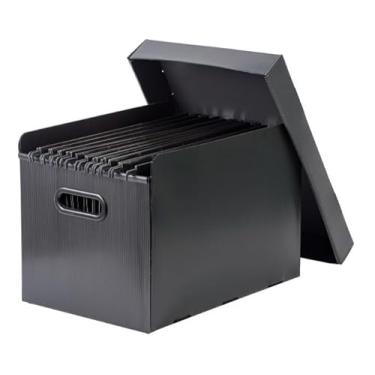 Imagem de Polycart 4313, Caixa Organizadora com 10 Pastas Suspensas. Xadrez, Multicor