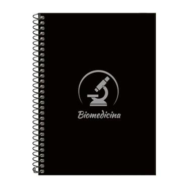 Imagem de Caderno Colegial 1 Matéria Profissões Biomedicina (Preto e Prata)
