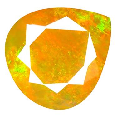 Imagem de 1,89 ct AAA+ Gem de qualidade corte pera (10 x 9 mm) opala arco-íris não aquecida genuína e extraída da pedra preciosa solta da Terra