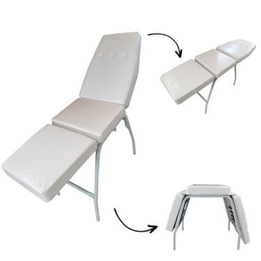 Imagem de HENVIFER, maca 3 Posições Branca estética massagem Depilação, Tatuagem