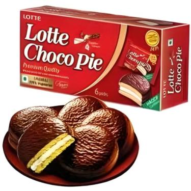 Imagem de Alfajor Coreano Choco Pie Tradicional Chocolate Com Marshmallow Lotte 6un 168g