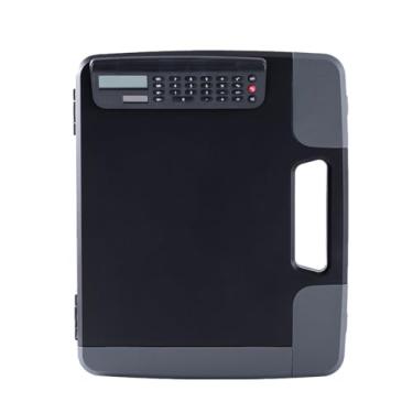 Imagem de Cabilock Caixa de fichário portfólio bloco de escrita caixa de armazenamento de papel prancheta com calculadora a4 prancheta a4 suporte de armazenamento de arquivos quadro de escrita rack de