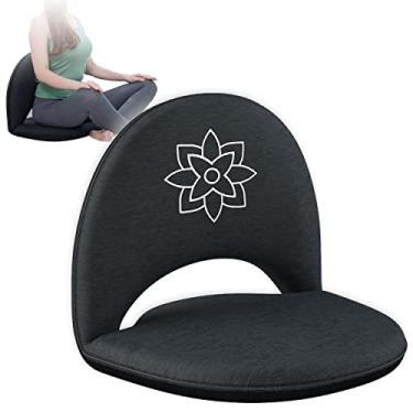 Imagem de Mindful Modern Cadeira de meditação | Cadeira de chão ajustável com suporte para as costas | Assento acolchoado para suporte de postura e conforto | Dobrável portátil para armazenamento | Uso