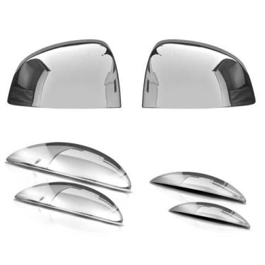 Imagem de Kit Aplique Cromado Maçaneta Retrovisor Chevrolet Celta 2007 à 2014 Pr