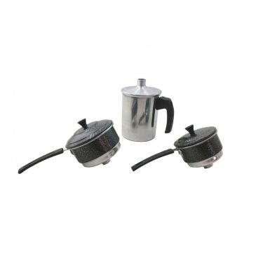 Imagem de Cuscuzeiro Individual para  Duas Pessoas Craqueado Preto