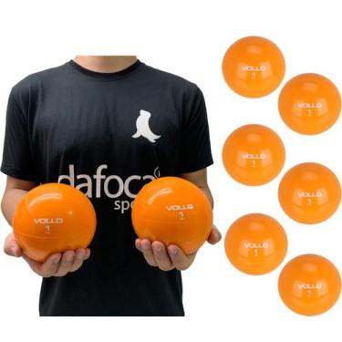 Imagem de Kit 6 Bolas de Peso 1Kg Toning Ball Heavy VP1061 Vollo Sports Laranja