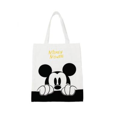 Imagem de Bolsa Sacola Retangular Mickey Preto Branco 40x33cm - Disney