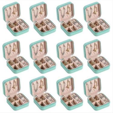 Imagem de kit 50 mini Porta Joias Com Divisória portatil varias cores lembrancin