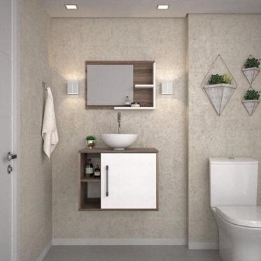 Imagem de Conjunto para Banheiro Gabinete com Cuba Redonda R30 e Espelheira Laur