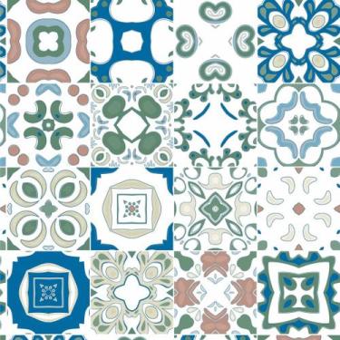 Imagem de Papel de Parede Adesivo Lavável Para Cozinha Banheiro Azulejo Rolo 1m 