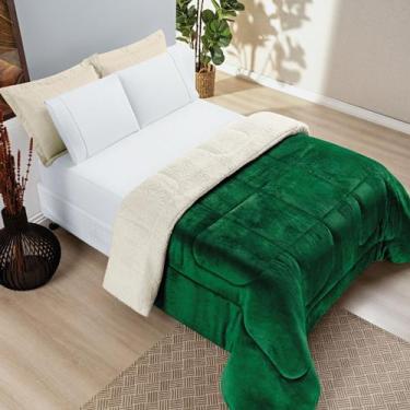 Imagem de Coberdrom Everest Casal Manta Sherpa 150g - Bia Enxovais, Verde