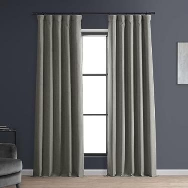 Imagem de HPD HALF PRICE DRAPES FLCH-FMBO20129-108 Cortina blecaute de linho sintético assinatura (1 painel), 127 x 278, Destination Slate