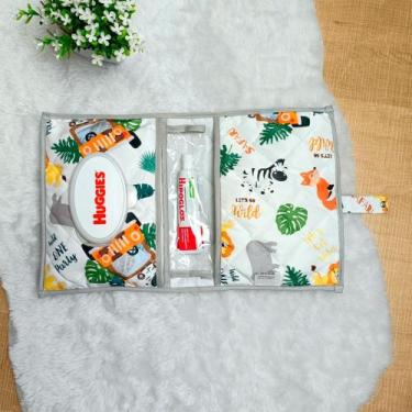 Imagem de Porta Fraldas Lenço Pomada Bebe Menino Estampas Portátil - DW Confecçõ