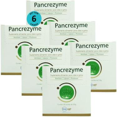 Imagem de Kit 6 Pancrezyme Suplemento P/ Cães e Gatos 2,8g C/ 30 Sachê- Inovet