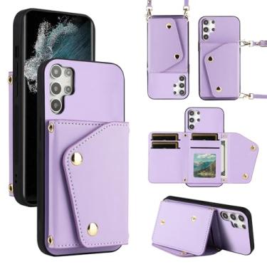 Imagem de Dibosom Capa carteira de luxo para Samsung Galaxy S23 Ultra 5G com 5 compartimentos para cartão fina e alça de ombro, suporte para cartão de crédito, capa para celular para S23Ultra 23S S 23 23Ultra