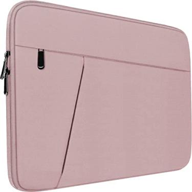 Imagem de Capa para laptop de 15,6 polegadas, durável, à prova de choque, capa protetora para transporte de computador com bolso frontal, bolsa para laptop de 15,6 polegadas HP, Dell, Acer, Asus, notebook, rosa