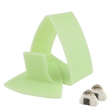 Imagem de UPIQNG Molde triangular de sushi antiaderente onigiri molde de comida faça você mesmo máquina de bola de arroz acessório de cozinha para almoço em casa bento, verde, 8,5 cm