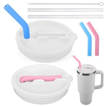 Imagem de Mity rain 2 peças de tampa flip de canudo de silicone para copo Stanley 1,134 g, tampa à prova de derramamento compatível com Stanley Quencher tampas flip canudo para substituição Stanley Cup Lid