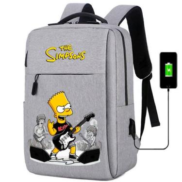Imagem de Mochila USB Escolar Estampa Infantil Simpsons Notebooks, Trabalho Esco