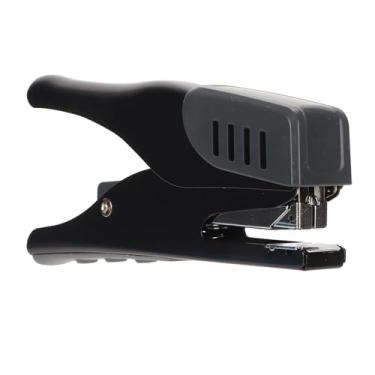 Imagem de Grampeador de Metal, Design Ergonômico, Fundo Antiderrapante, Grande Capacidade, Leve, Fácil de Usar, Durável, para Escola, Escritório, Encadernação de 20 Folhas (BLACK)