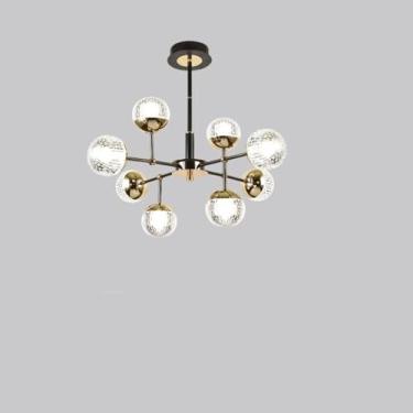 Imagem de GENSNRY Lustre Sputnik de 8 luzes, luminária pendente ajustável dourada moderna industrial vintage luminária de teto para cozinha, sala de estar, sala de jantar