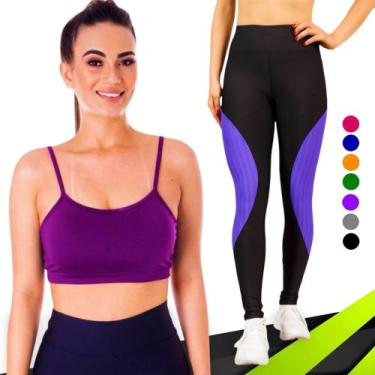 Imagem de KIT conjunto TOP ALÇA FINA bojo + CALÇA LEG LEGGING REDINHA Feminino A