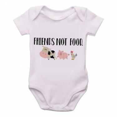 Imagem de body nenê criança roupa bebê Friends not food  - Empório Dutra, M   ( 