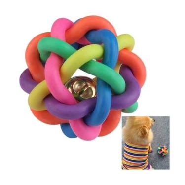Imagem de Bola Arco-Íris com Sino de 6cm. A Diversão Colorida para o seu Pet! - 