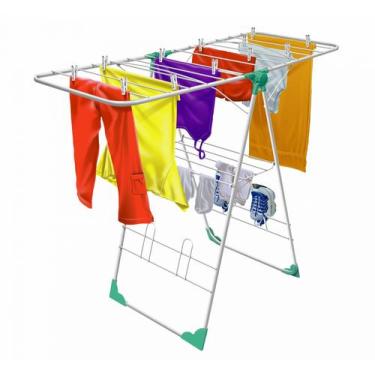 Imagem de Varal de chão reforçado atenas em aço seca roupas - secalux