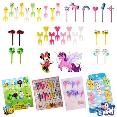 Imagem de Kit Garfinhos Palitinhos Infantis Para Petisco Frutas - 34pç - PromoGa