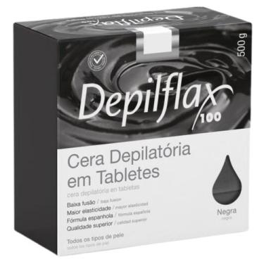 Imagem de Cera Quente Depilatória Profissional Negra Depilflax Barra 500g Grande